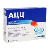 Ацц вкус меда и лимона порошок для приг. раствора для приема внутрь пак. 3г 600мг 6шт