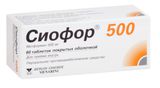 Сиофор 500 таблетки п/о плен. 500мг 60шт Сиофор 500 таблетки п/о плен. 500мг 60шт