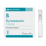 Бупивакаин-Солофарм политвист раствор для инъекций амп. пласт. 5мг/мл 4мл 5шт Бупивакаин-Солофарм политвист раствор для инъекций амп. пласт. 5мг/мл 4мл 5шт