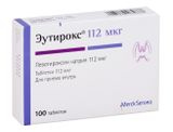 Эутирокс таблетки 112мкг 100шт Эутирокс таблетки 112мкг 100шт