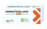 Симвастатин-Алси таблетки, покрытые пленочной оболочкой 10мг 30шт Симвастатин-Алси таблетки, покрытые пленочной оболочкой 10мг 30шт