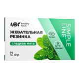 Резинка жевательная без сахара Сладкая мята ABC Healthy Food таблетки 1,42г 12шт
