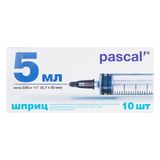 Шприц 3-х компонентный с иглой Pascal'/Паскаль 0,7x30мм 5мл 10шт