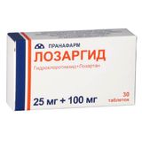 Лозаргид таблетки п/о плен. 25мг+100мг 30шт Лозаргид таблетки п/о плен. 25мг+100мг 30шт