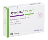 Эутирокс таблетки 75мкг 100шт Эутирокс таблетки 75мкг 100шт