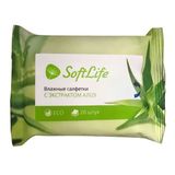 Салфетки влажные с экстрактом алоэ SoftLife/СофтЛайф 20шт Салфетки влажные с экстрактом алоэ SoftLife/СофтЛайф 20шт