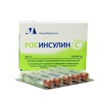 Росинсулин С Медсинтез суспензия для п/к введ. картридж 100МЕ/мл 3мл 5шт Росинсулин С Медсинтез суспензия для п/к введ. картридж 100МЕ/мл 3мл 5шт