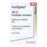 Альбурекс раствор для инфузий 20% 50мл Альбурекс раствор для инфузий 20% 50мл