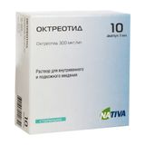 Октреотид раствор для в/в и п/к введ. амп. 300мкг/мл 1мл 10шт Октреотид раствор для в/в и п/к введ. амп. 300мкг/мл 1мл 10шт