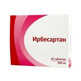 Ирбесартан таблетки п/о плен. 0,3г 28шт Ирбесартан таблетки п/о плен. 0,3г 28шт