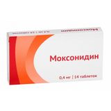 Моксонидин таблетки п/о плен. 0,4мг 14шт Моксонидин таблетки п/о плен. 0,4мг 14шт