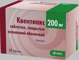 Квентиакс таблетки п/о плен. 200мг 60шт Квентиакс таблетки п/о плен. 200мг 60шт