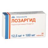 Лозаргид таблетки п/о плен. 12,5мг+100мг 30шт Лозаргид таблетки п/о плен. 12,5мг+100мг 30шт