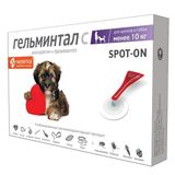 Гельминтал С Spot-on капли на холку для собак весом до 10кг пипетка 0,5мл 2шт