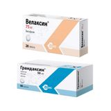 1X Велаксин таблетки 75мг 28шт + 1X Грандаксин таблетки 50мг 90шт