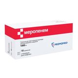 Меропенем порошок для приг. раствора для в/в введ. 1000мг 10шт