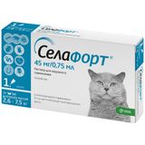 Селафорт капли на холку для кошек весом от 2,6 до 7,5кг пипетка 45мг/0,75мл Селафорт капли на холку для кошек весом от 2,6 до 7,5кг пипетка 45мг/0,75мл