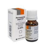 Ретинола ацетат раствор для приема внутрь и наружно масляный 3,44% 10мл Ретинола ацетат раствор для приема внутрь и наружно масляный 3,44% 10мл