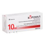 Коронал таблетки п/о плен. 10мг 30шт Коронал таблетки п/о плен. 10мг 30шт