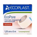 Пластырь фиксирующий нетканый ЭкоПор Ecoplast/Экопласт 1,25см х 5м Пластырь фиксирующий нетканый ЭкоПор Ecoplast/Экопласт 1,25см х 5м