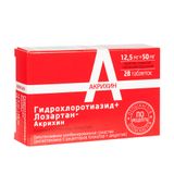 Лозартан+Гидрохлоротиазид-Акрихин таблетки п/о плен. 12,5мг+50мг 28шт