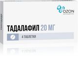 Тадалафил таблетки п/о плен. 20мг 4шт Тадалафил таблетки п/о плен. 20мг 4шт