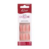 Набор накладных ногтей без клея средняя длина Карамелька Design nails Kiss 24шт