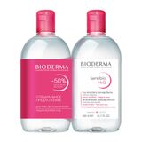 Вода мицеллярная скидка -50% на второй Н2О Sensibio Bioderma/Биодерма фл. 500мл 2шт