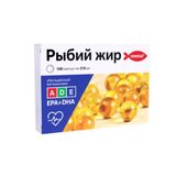 Рыбий жир обогащенный с витаминами А, Д, Е капсулы 370мг 100шт Рыбий жир обогащенный с витаминами А, Д, Е капсулы 370мг 100шт
