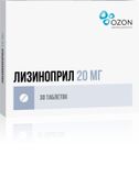 Лизиноприл таблетки 20мг 30шт