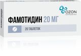 Фамотидин таблетки п/о плен. 20мг 20шт Фамотидин таблетки п/о плен. 20мг 20шт