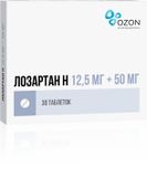 Лозартан-Н таблетки п/о плен. 12,5мг+50мг 30шт Лозартан-Н таблетки п/о плен. 12,5мг+50мг 30шт