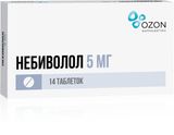 Небиволол таблетки 5мг 14шт Небиволол таблетки 5мг 14шт