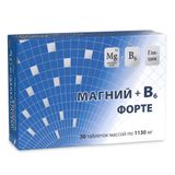Магний+В6 Форте таблетки 1130мг 30шт Магний+В6 Форте таблетки 1130мг 30шт