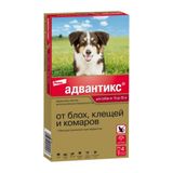 Адвантикс капли от блох, клещей и комаров для собак массой от 10 до 25кг 4шт