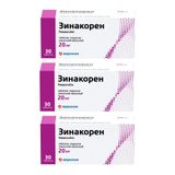 3Х Зинакорен таблетки п/о плен. 20мг 30шт