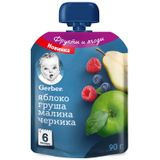 Пюре яблоко груша-малина-черника Gerber/Гербер пауч 90г