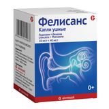 Фелисанс с пипеткой капли ушные 10мг/г+40мг/г 16г Фелисанс с пипеткой капли ушные 10мг/г+40мг/г 16г