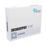 Лизиноприл таблетки 10мг 60шт Лизиноприл таблетки 10мг 60шт