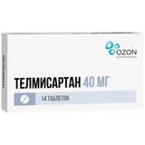 Телмисартан таблетки 40мг 14шт Телмисартан таблетки 40мг 14шт