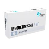 Левоцетиризин таблетки п/о плен. 5мг 30шт Левоцетиризин таблетки п/о плен. 5мг 30шт