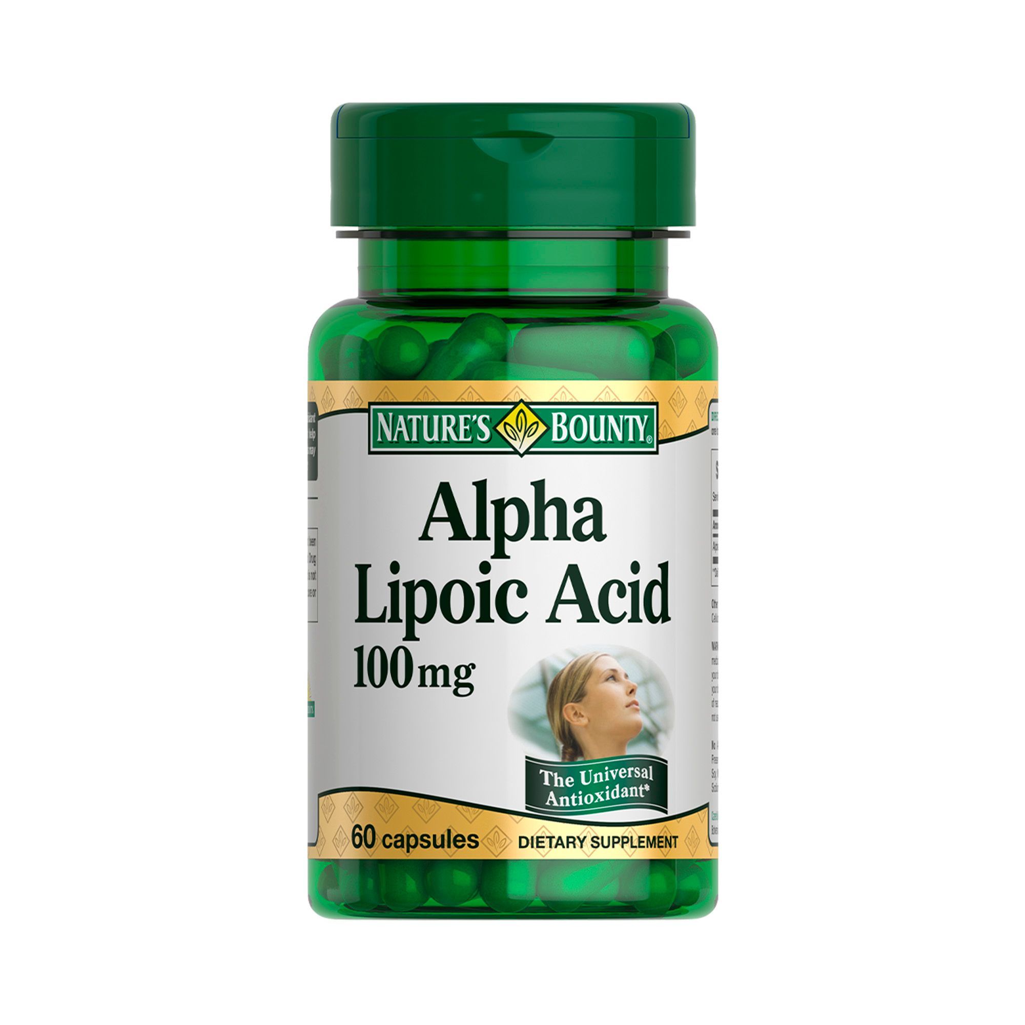 Изображение товара Альфа-липоевая кислота Nature's Bounty 60 капсул - антиоксидант для поддержки обмена веществ и моло