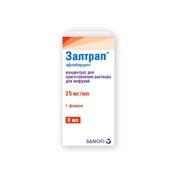 Изображение товара Залтрап концентрат для инфузий 25 мг/мл 8 мл противоопухолевый препарат