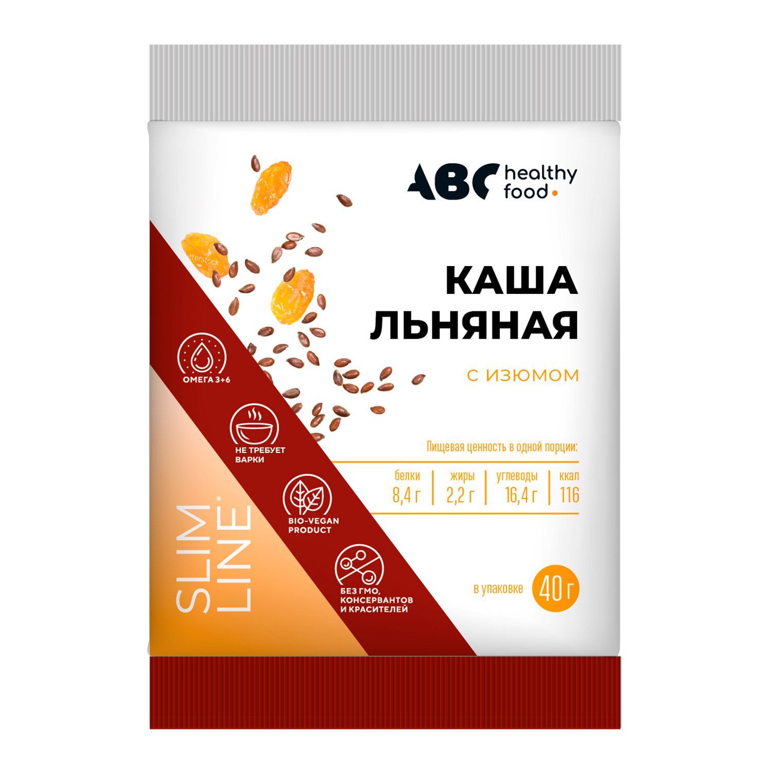 Изображение товара Каша льняная с изюмом ABC Healthy Food 40г