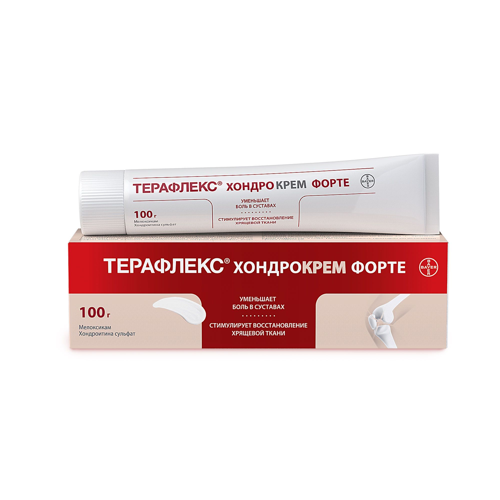 Изображение товара Терафлекс Хондрокрем Форте крем при острой боли в суставах 1%+5% 100г Bayer/Байер