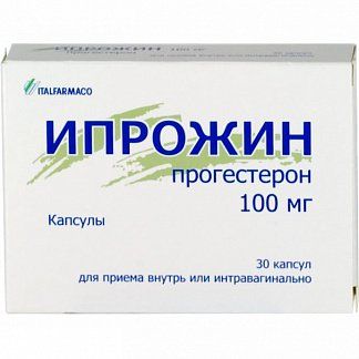 Изображение товара Ипрожин капсулы 100мг 30шт - гестаген для женщин