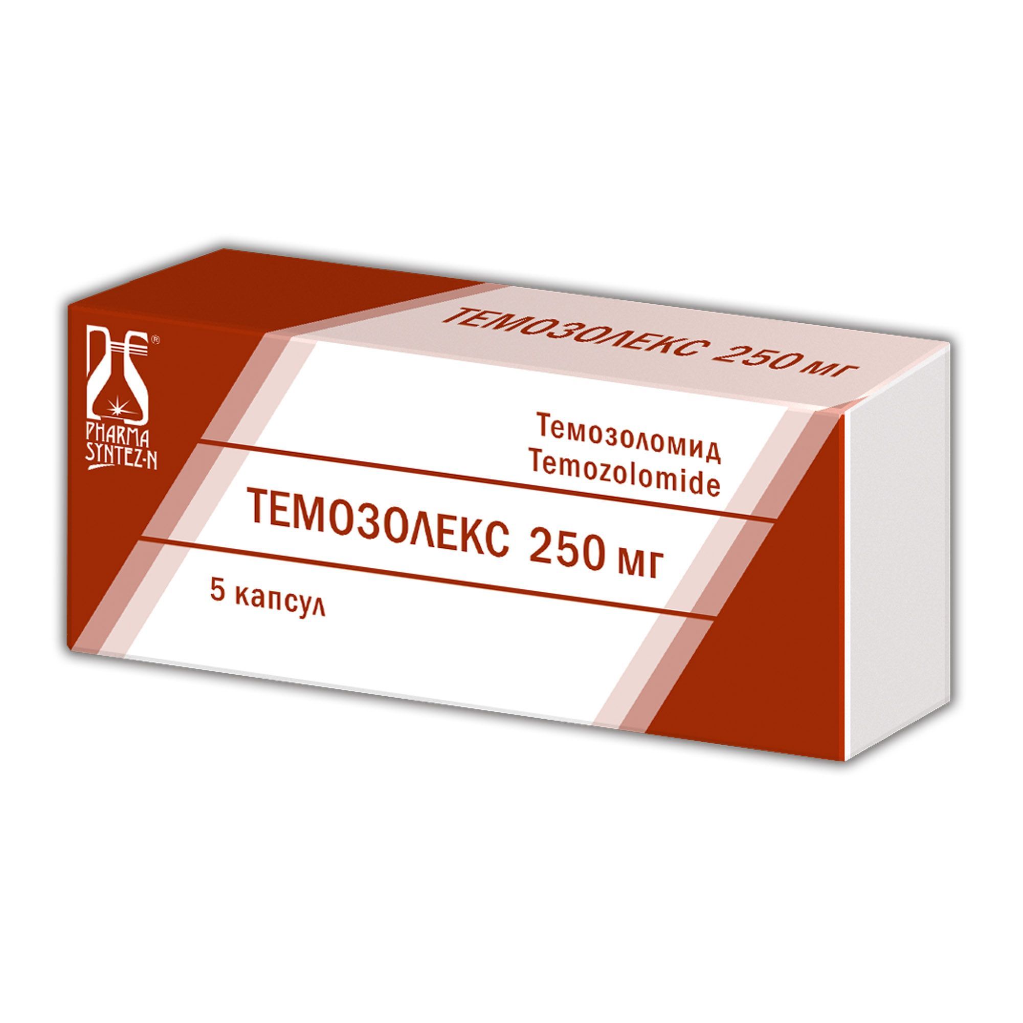 Изображение товара Темозолекс капсулы 250мг 5 шт противоопухолевое средство