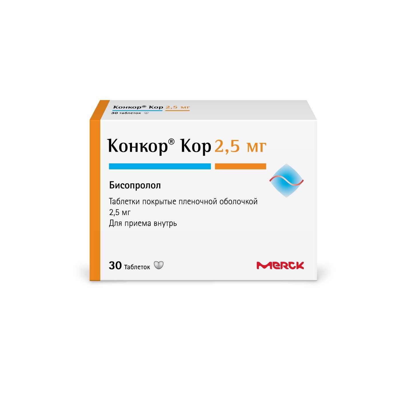 Изображение товара Конкор Кор таблетки п/о плен. 2,5мг 30шт