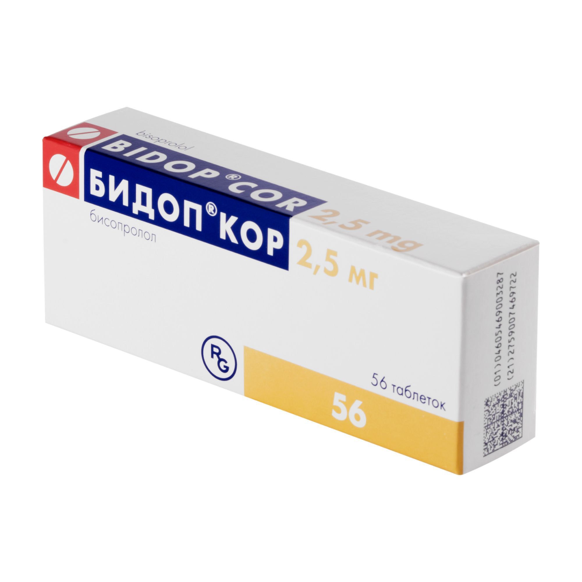Изображение товара Бидоп Кор таблетки 2,5 мг 56 шт для лечения сердечной недостаточности