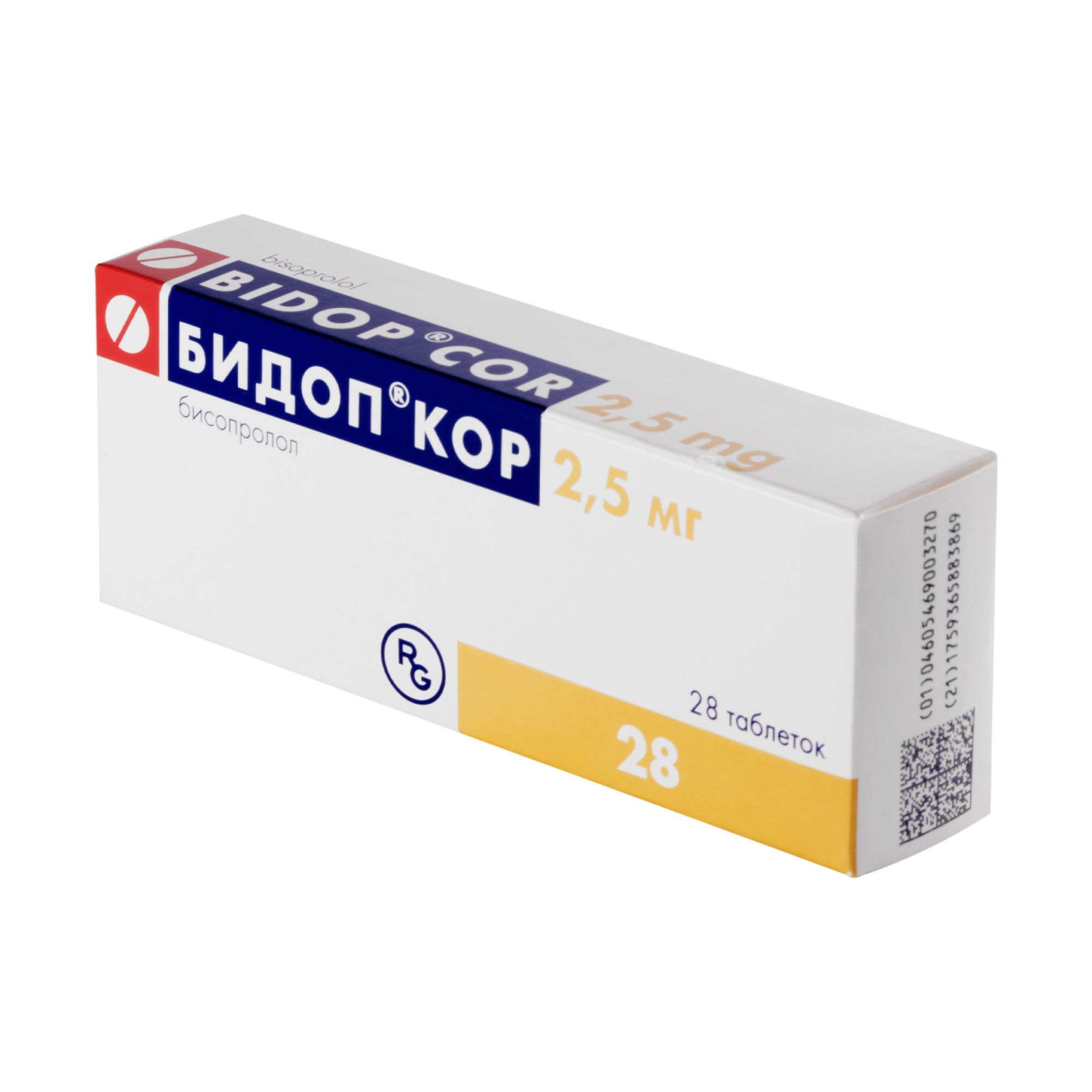 Изображение товара Бидоп Кор таблетки 2,5 мг 28 шт для терапии сердечной недостаточности